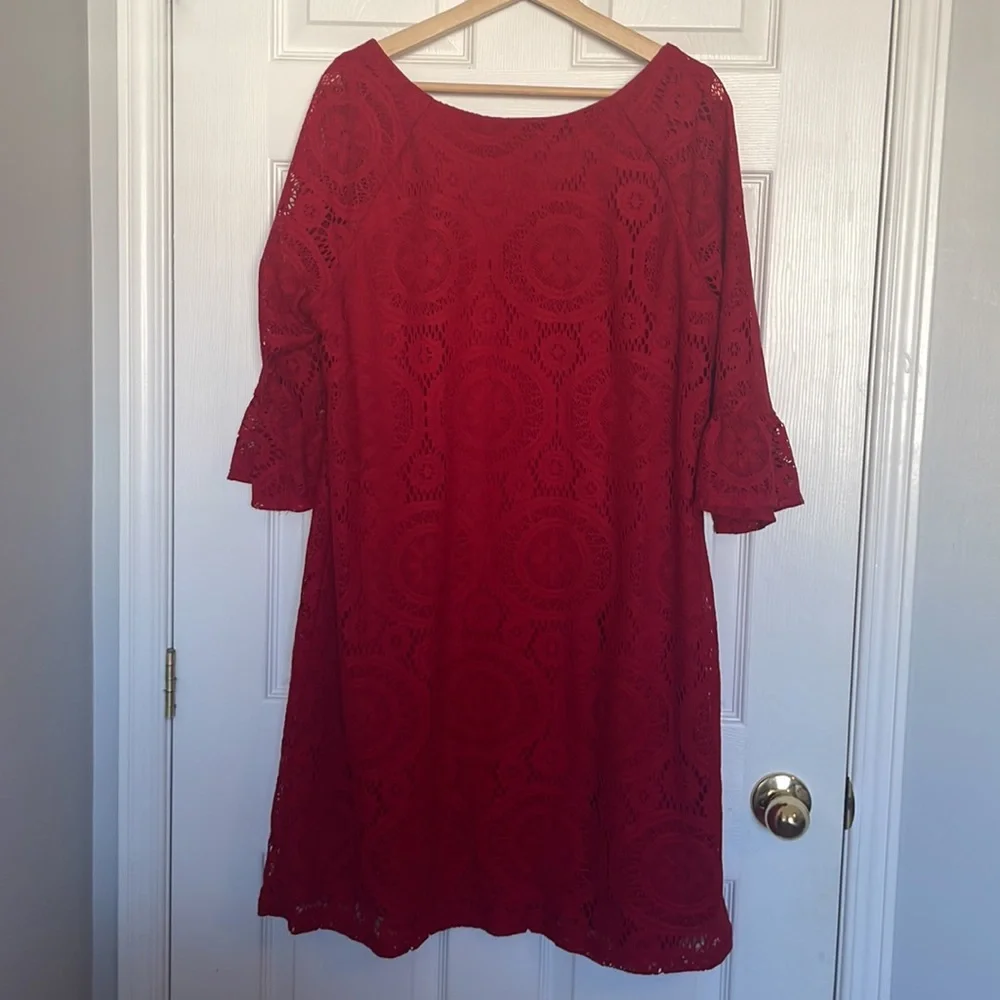 Rabbit Rabbit Rabbit red lace shift dress - Picture 10 of 10